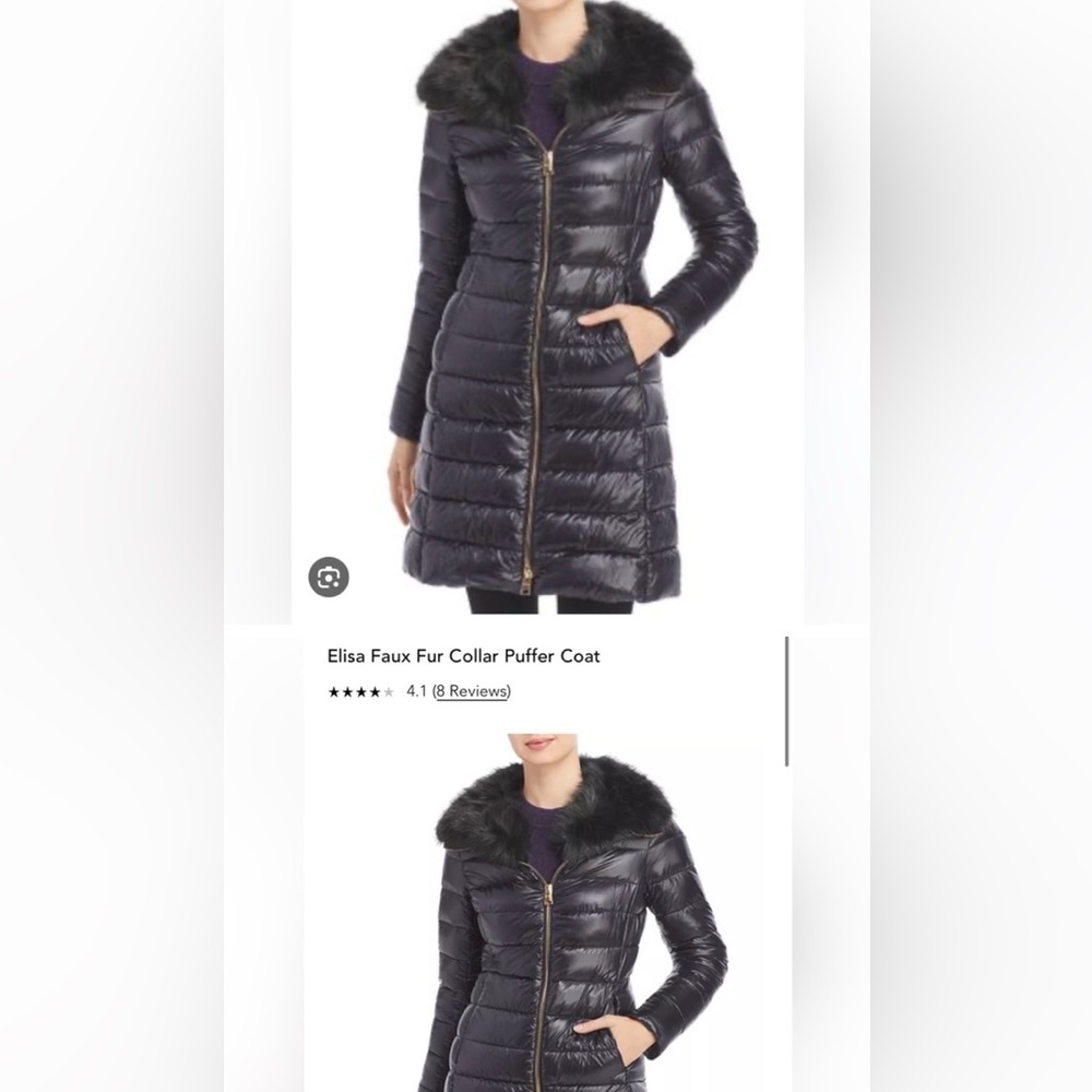 Herno Jacket xs Elisa faux fur collar puffer coat NWOT